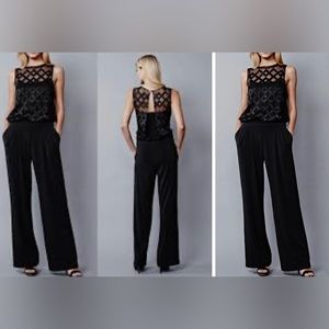 Julia Jordan Size 6  2Fer Jumpsuit Lace Overlay the Fixed Attached Tank